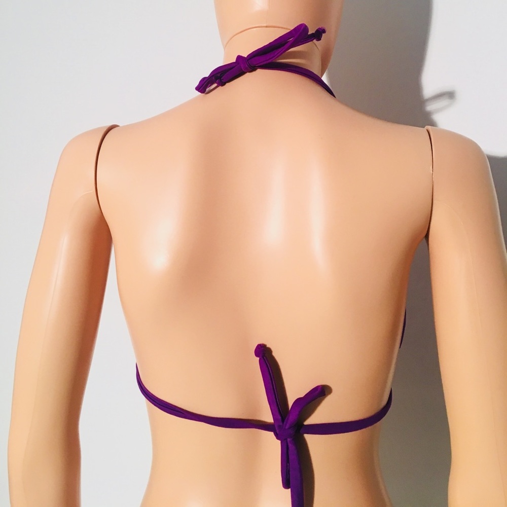 Purple String Bikini w/ Ruched Bottom, Pre-owned - Picture 3 of 6